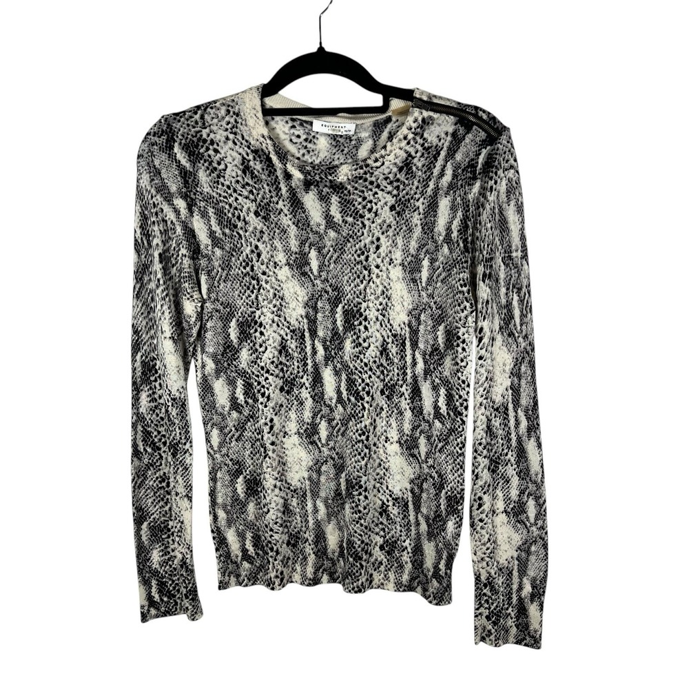 Equipment Silk Cashmere Snake Print Sweater Women's Size XS Luxury Designer‎